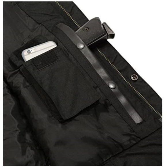 NWT SOA Mens Leather Club Style Vest With Gun Pocket Size 3XL Black $130 GG183 - Picture 4 of 5